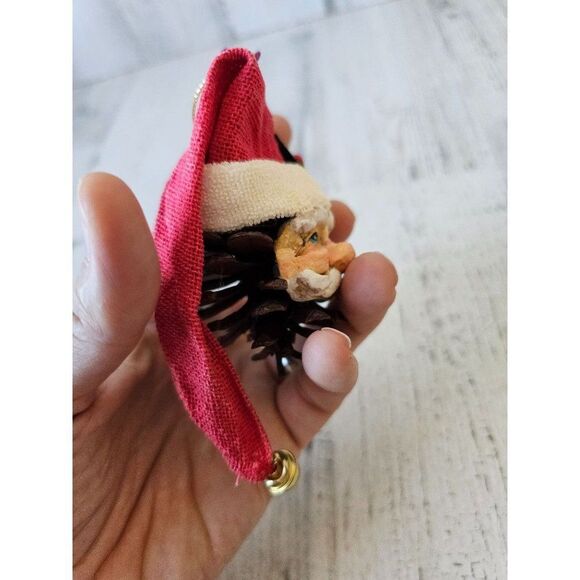 Vintage acorn Santa bust ornament tree Xmas - Picture 5 of 8